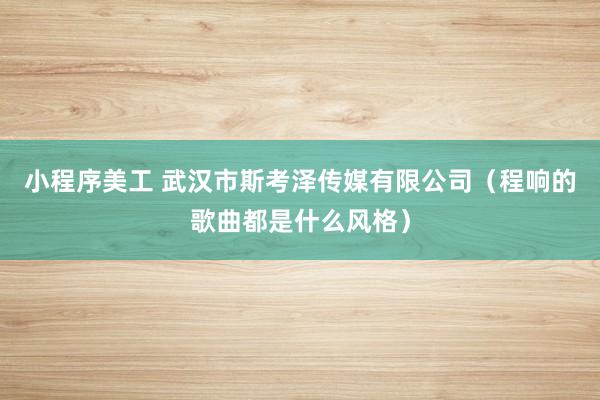 小程序美工 武汉市斯考泽传媒有限公司（程响的歌曲都是什么风格）