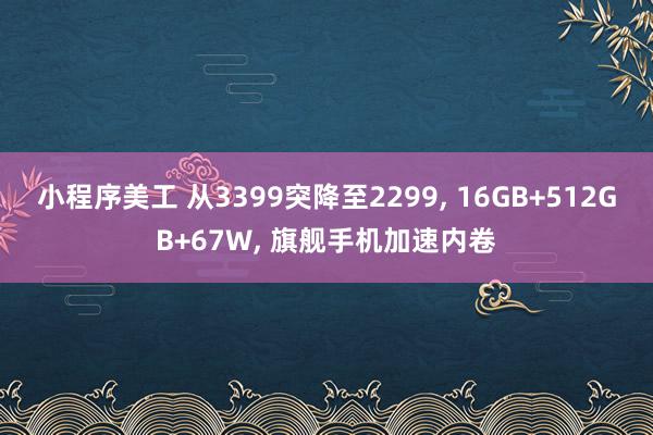 小程序美工 从3399突降至2299, 16GB+512GB+67W, 旗舰手机加速内卷